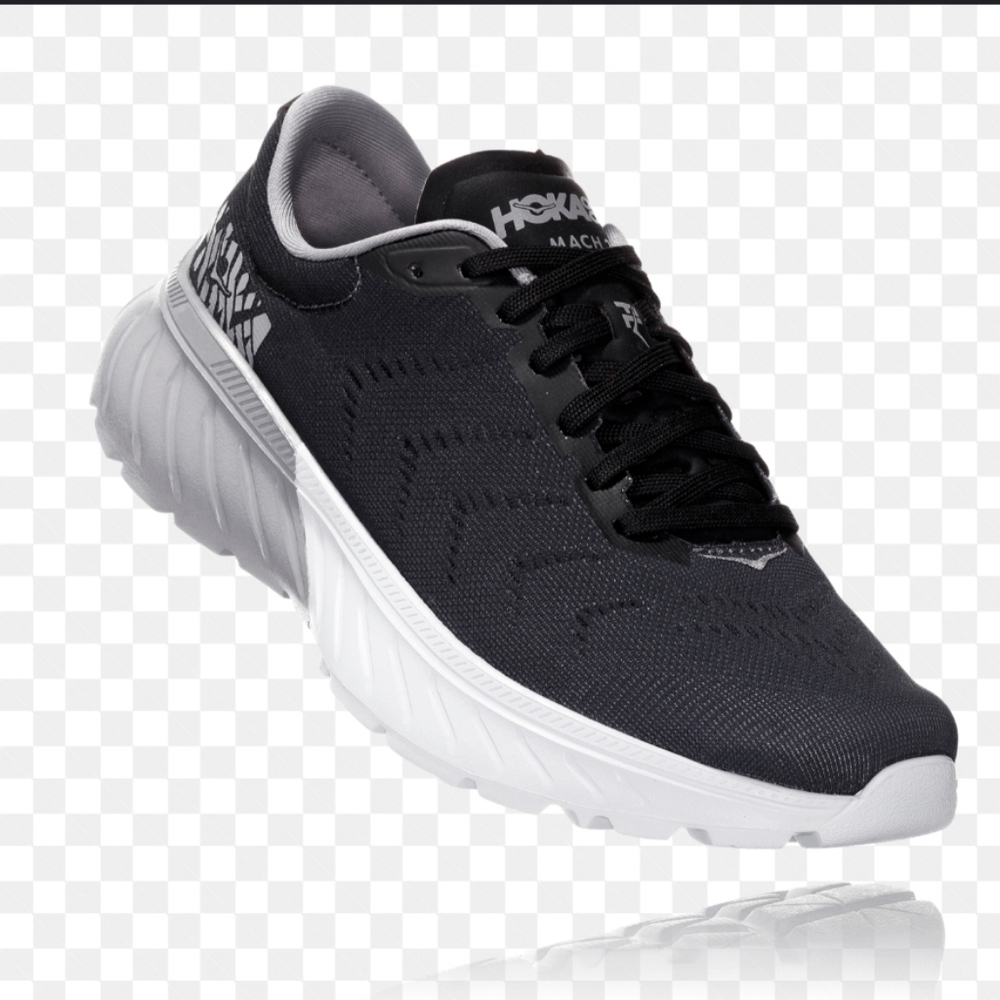Hoka ONE W MACH 2 Grey Black Running Sneakera Women 7.5 Or Men 5.5